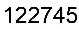 Number 122745 black image