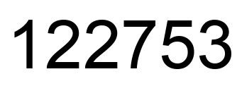 Number 122753 black image