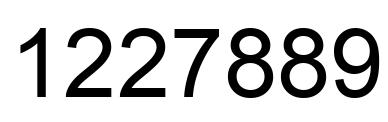 Number 1227889 black image