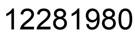 Number 12281980 black image