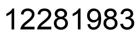 Number 12281983 black image