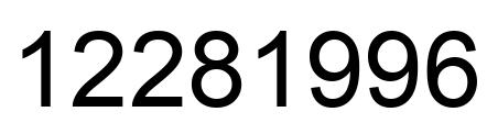 Number 12281996 black image