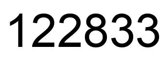 Number 122833 black image