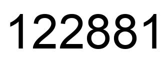 Number 122881 black image