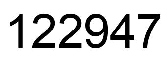 Number 122947 black image