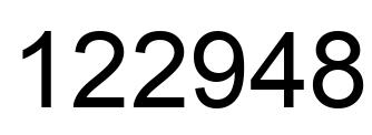 Number 122948 black image