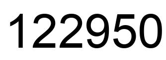 Number 122950 black image