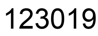 Number 123019 black image