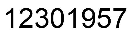 Number 12301957 black image
