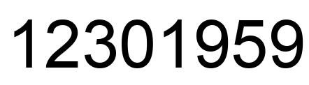 Number 12301959 black image