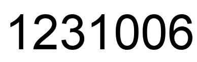 Number 1231006 black image