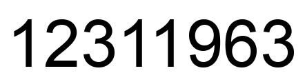 Number 12311963 black image