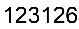 Number 123126 black image