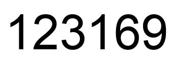 Número 123169 imagen negro