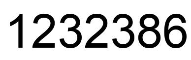 Number 1232386 black image