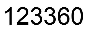 Number 123360 black image