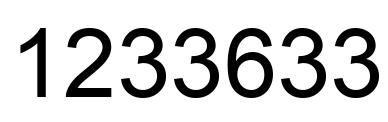 Number 1233633 black image