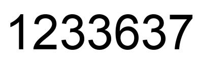 Number 1233637 black image