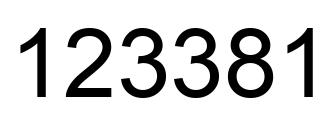 Number 123381 black image