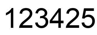 Number 123425 black image