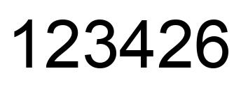 Number 123426 black image