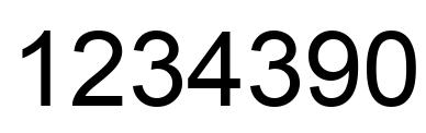 Number 1234390 black image