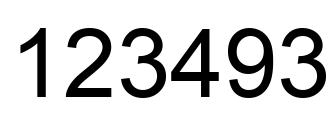 Number 123493 black image