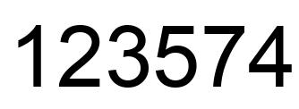 Número 123574 imagen negro