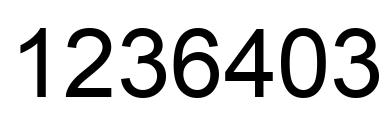 Number 1236403 black image