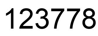 Number 123778 black image