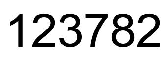 Number 123782 black image