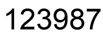 Number 123987 black image