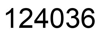Number 124036 black image