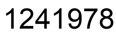 Number 1241978 black image
