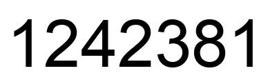 Number 1242381 black image