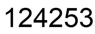 Number 124253 black image