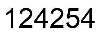 Number 124254 black image