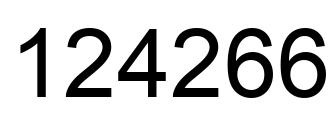 Number 124266 black image