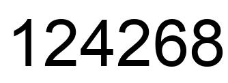 Number 124268 black image