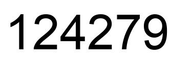 Number 124279 black image
