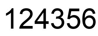 Número 124356 imagen negro