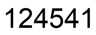 Number 124541 black image