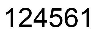 Number 124561 black image
