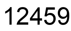 Número 12459 imagen negro