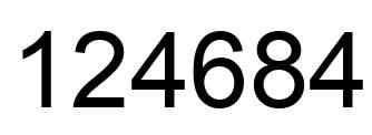 Number 124684 black image
