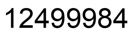 Number 12499984 black image