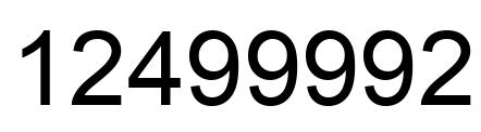 Number 12499992 black image