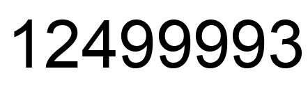 Number 12499993 black image