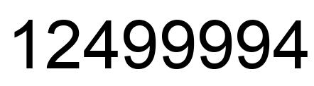 Number 12499994 black image