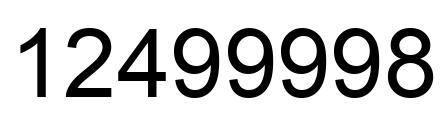 Número 12499998 imagen negro
